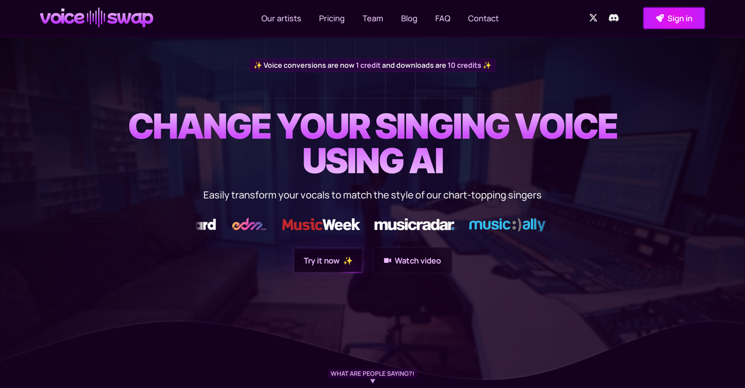 Voice Swap website
