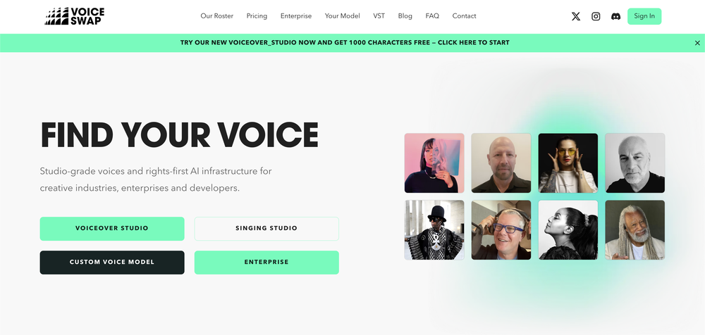 Voice Swap website