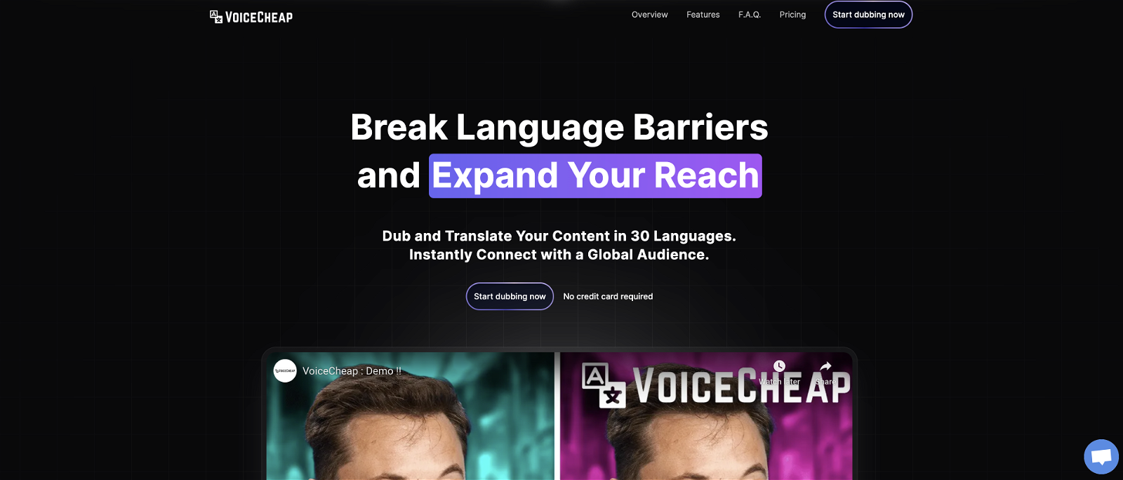 VoiceCheap website