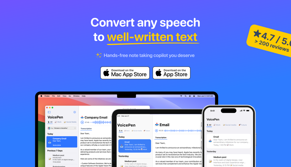 VoicePen App website