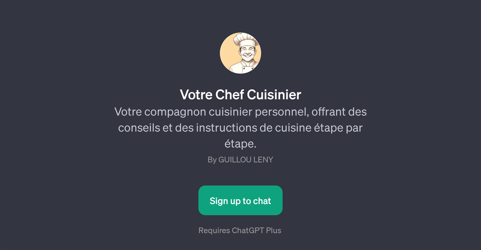 Votre Chef Cuisinier website