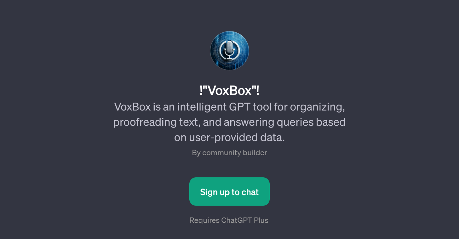 VoxBox website