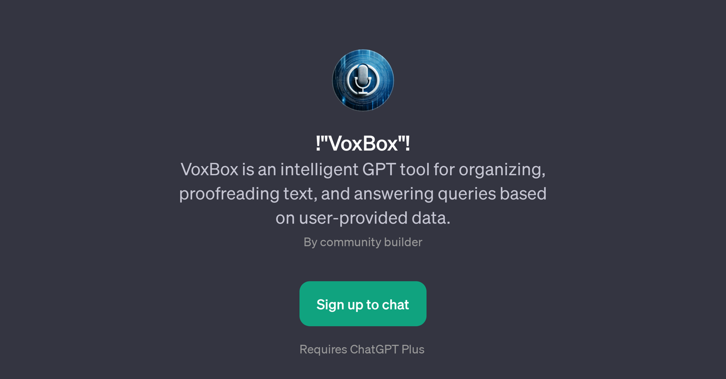 VoxBox website