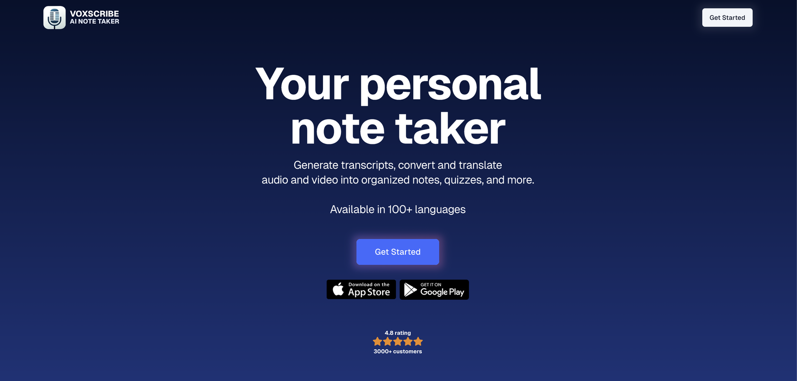Voxscribe: AI Note Taker website