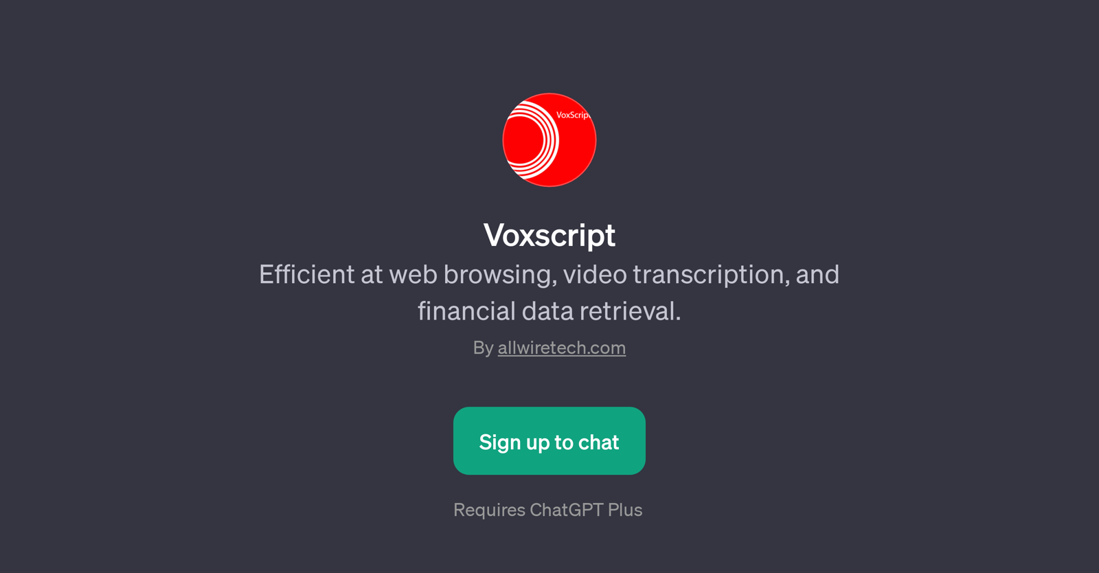 Voxscript website