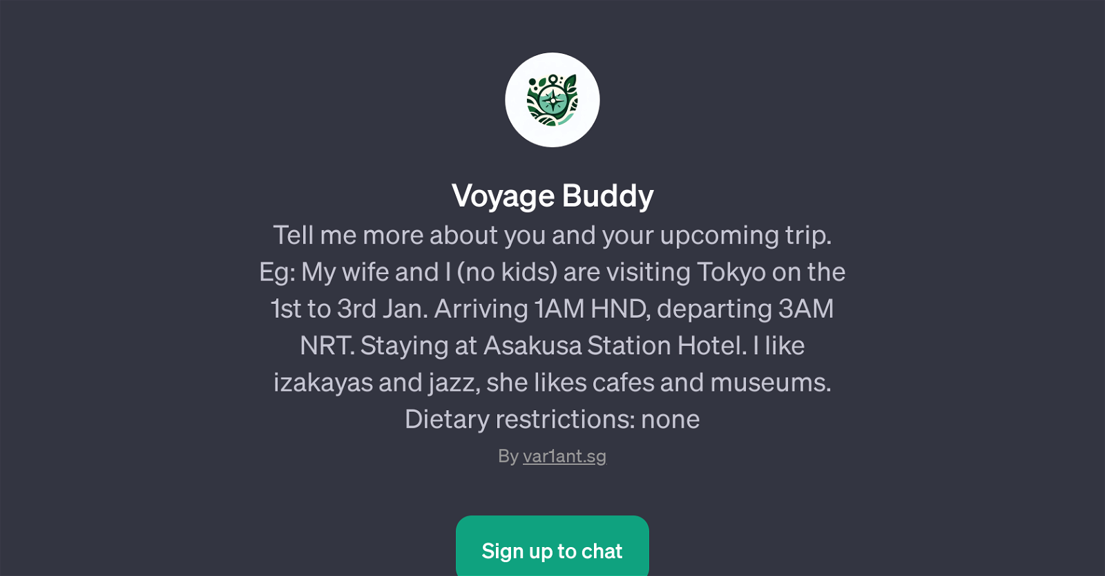Voyage Buddy website