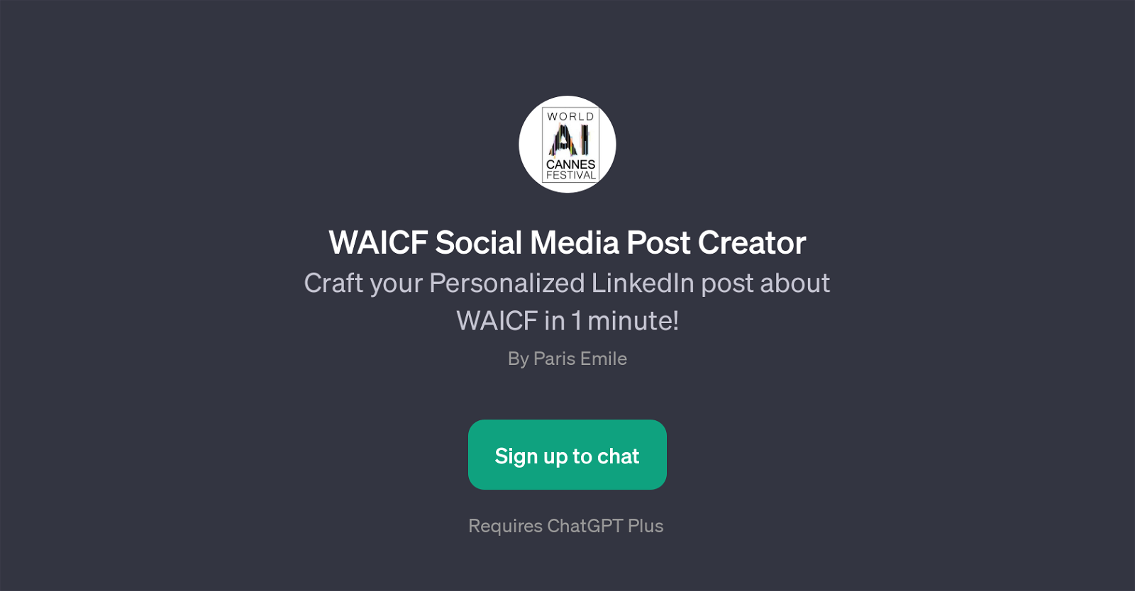 WAICF Social Media Post Creator website