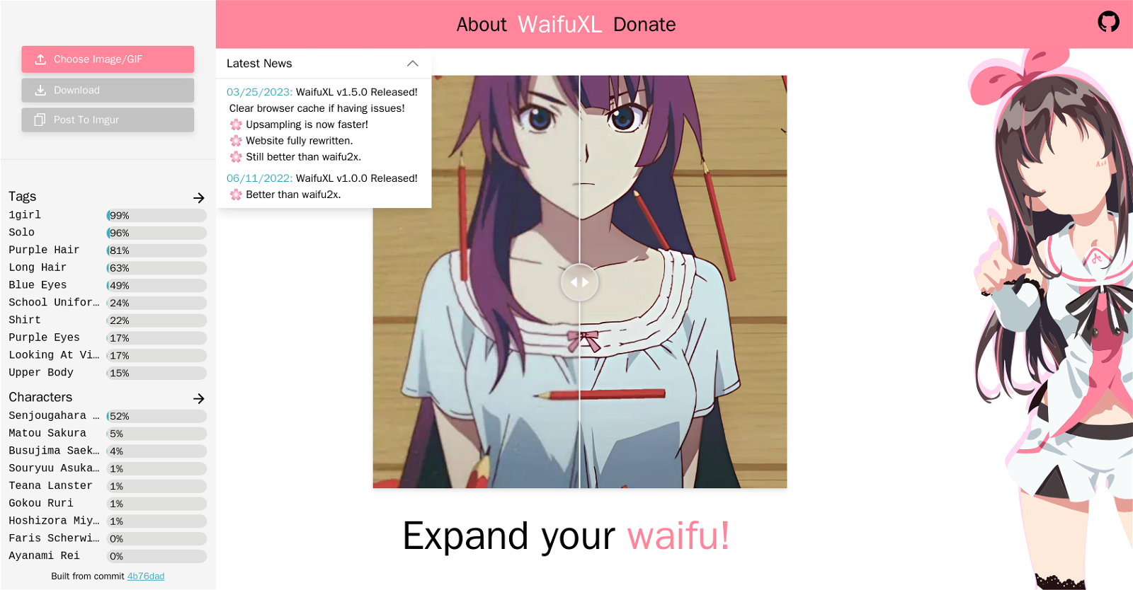 Waifu XL website