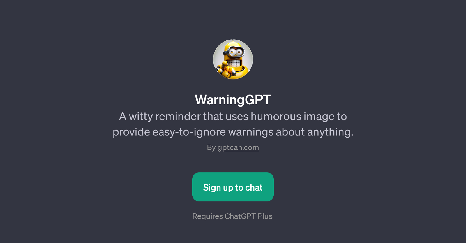 WarningGPT website