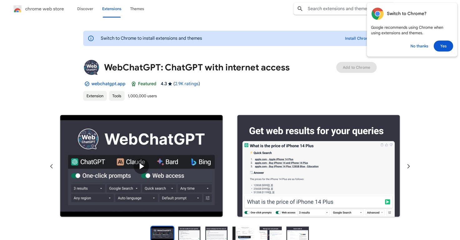Web ChatGPT website