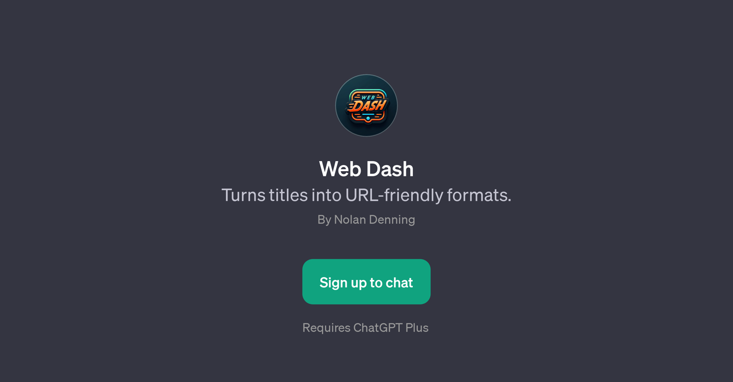 Web Dash website