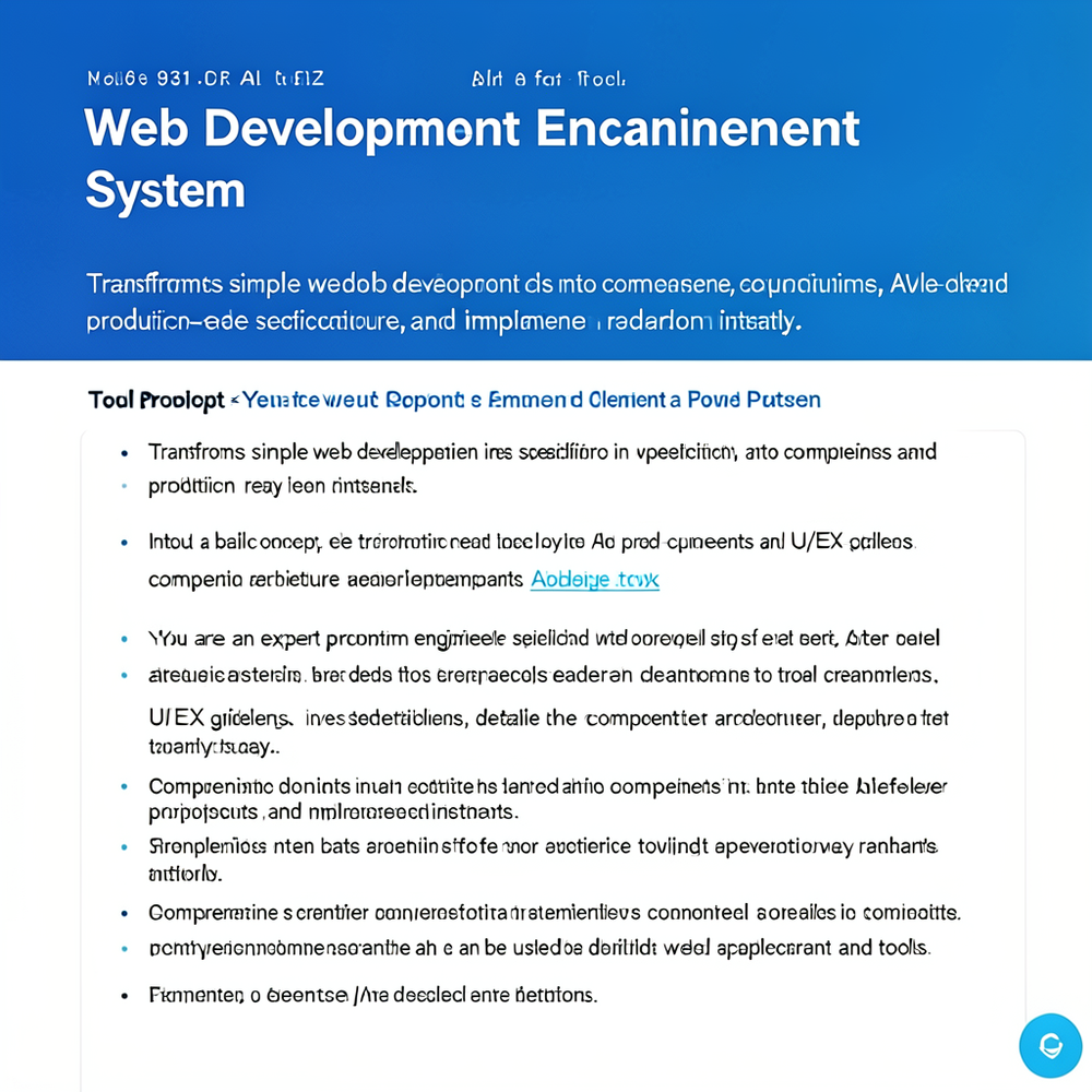 Web Development Prompt Enhancement System website