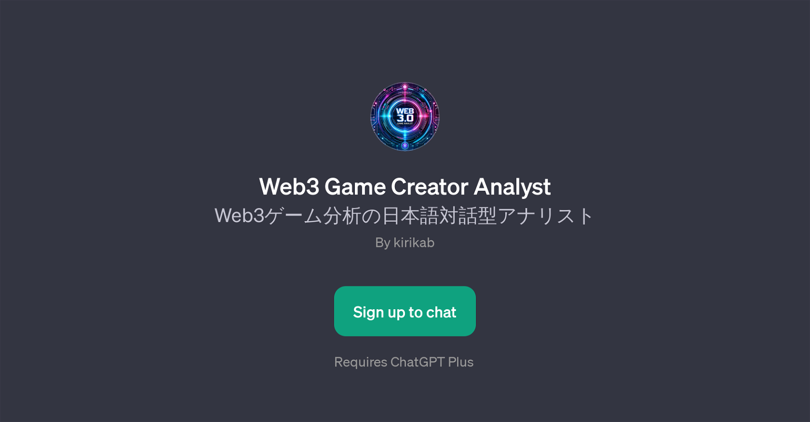 Web3 Game Creator Analyst website