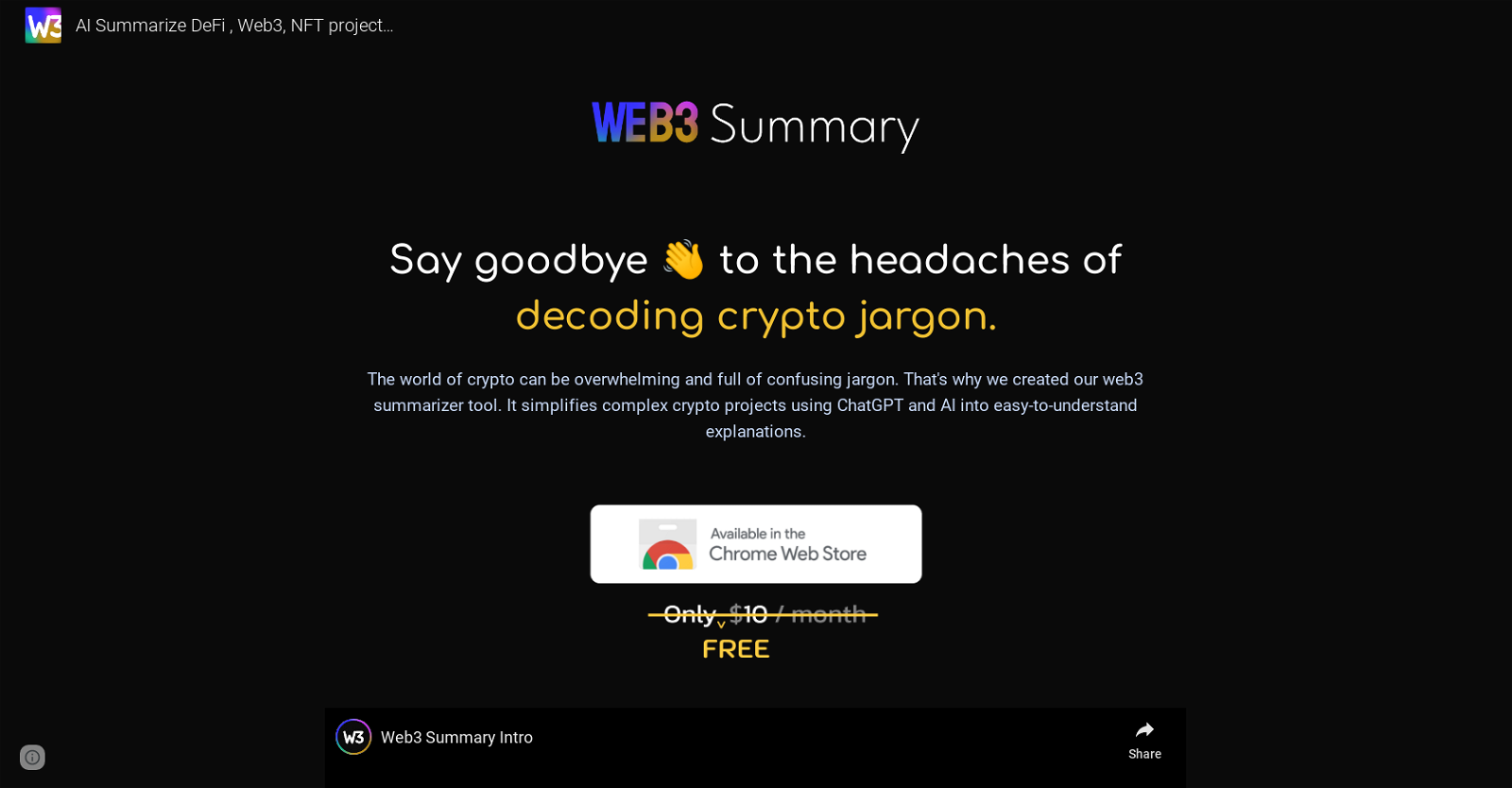 Web3 Summary website