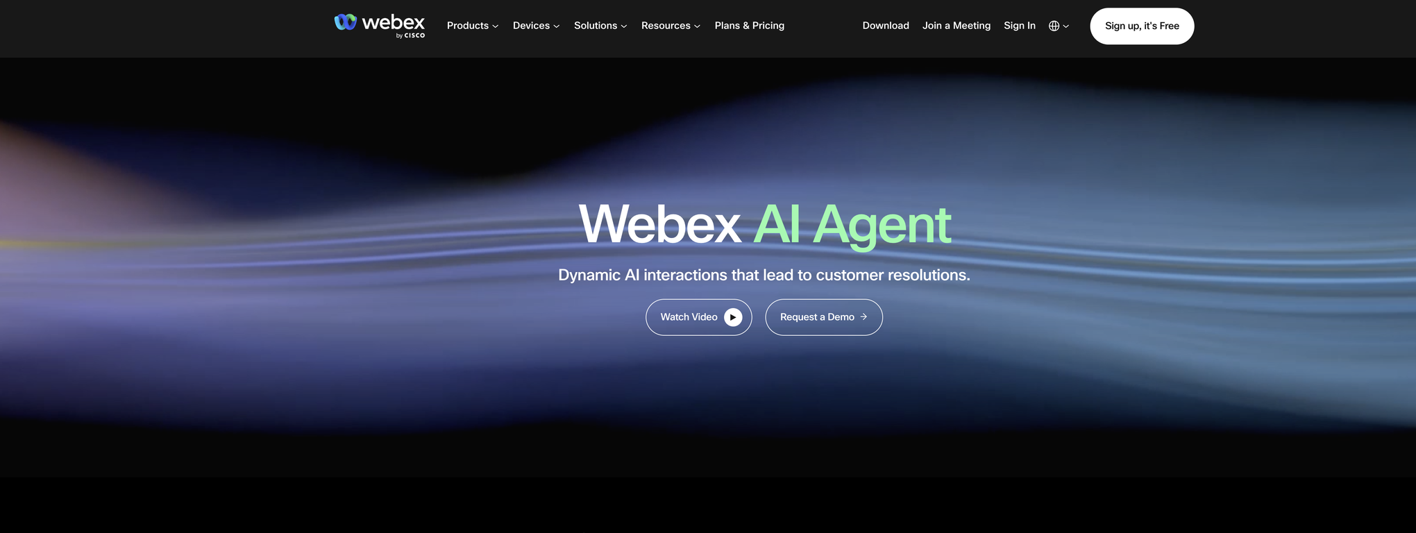 Webex AI Agent website