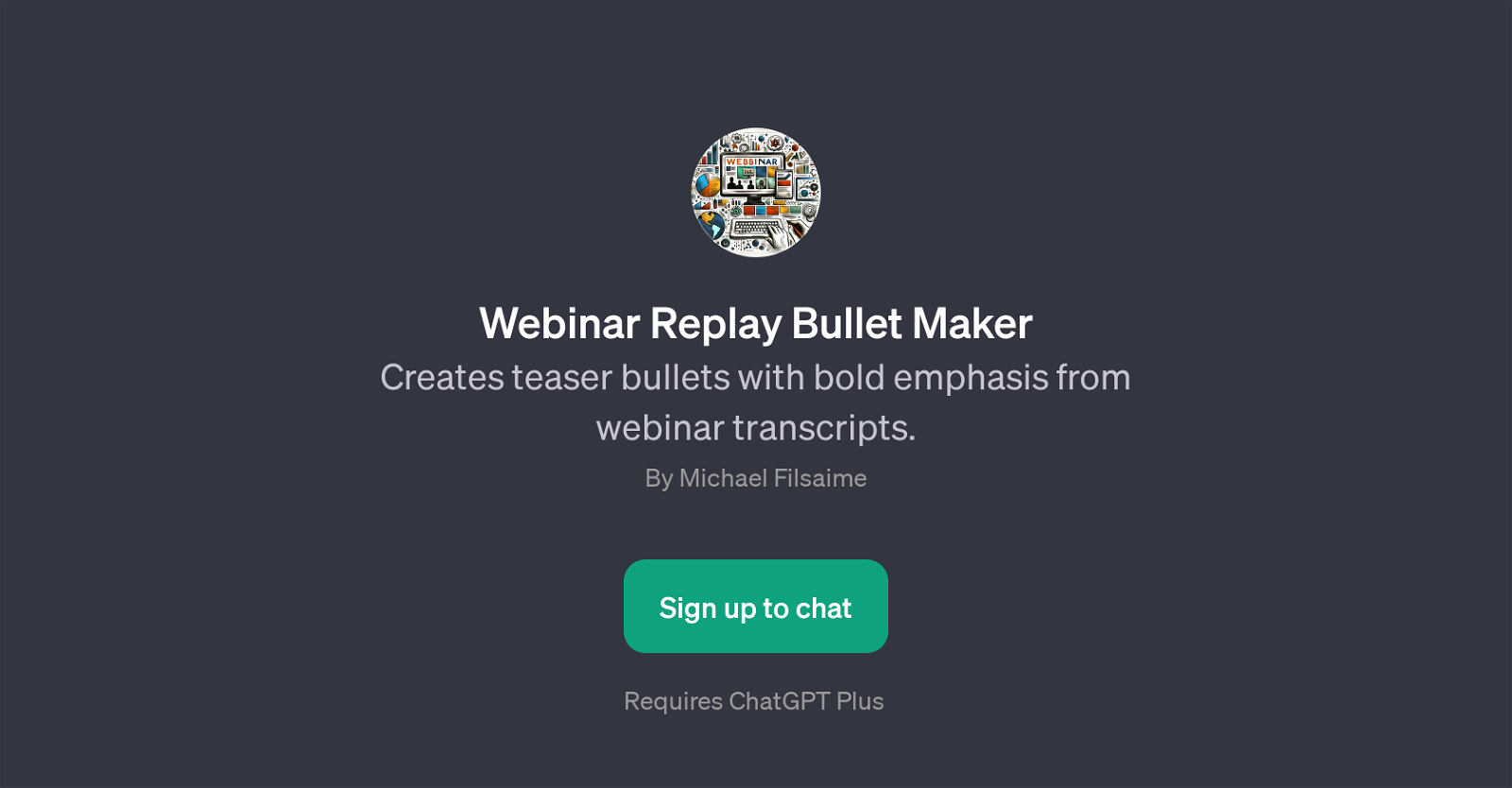 Webinar Replay Bullet Maker website