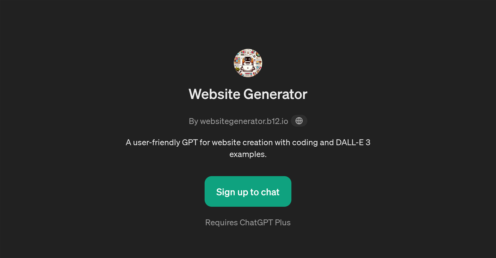 Website Generator (requires a paid ChatGPT account) website