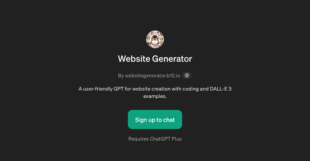 Website Generator (requires a paid ChatGPT account) website