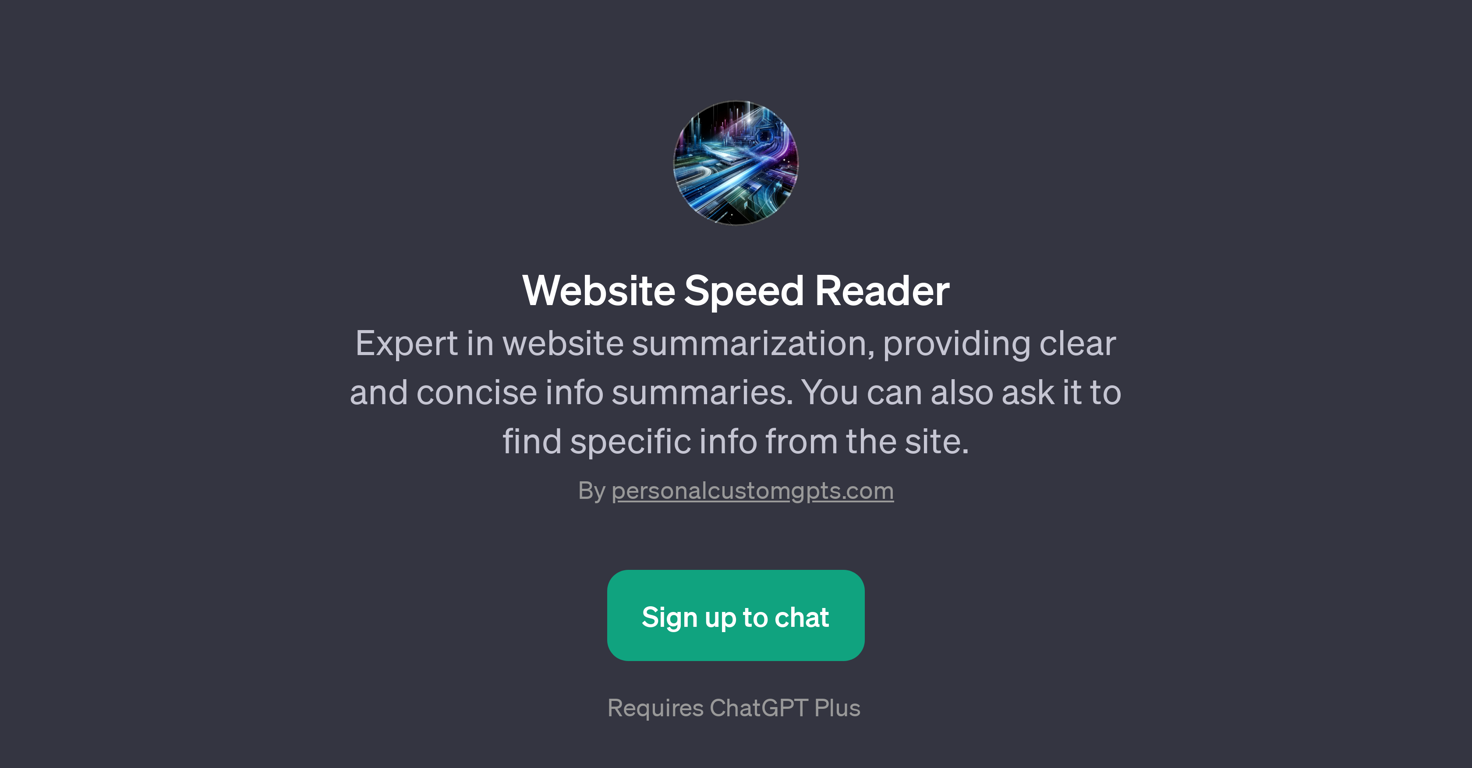 Website Speed Reader website