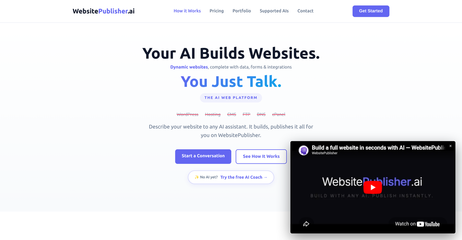 WebsitePublisher AI website