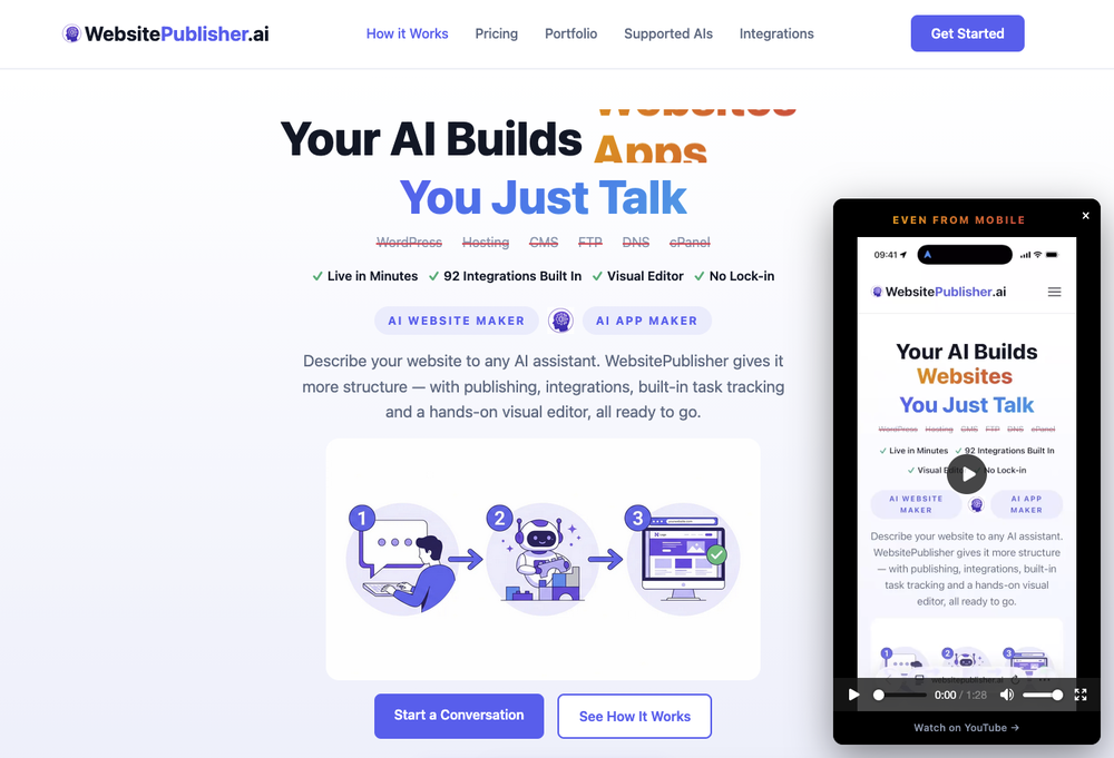 WebsitePublisher AI website