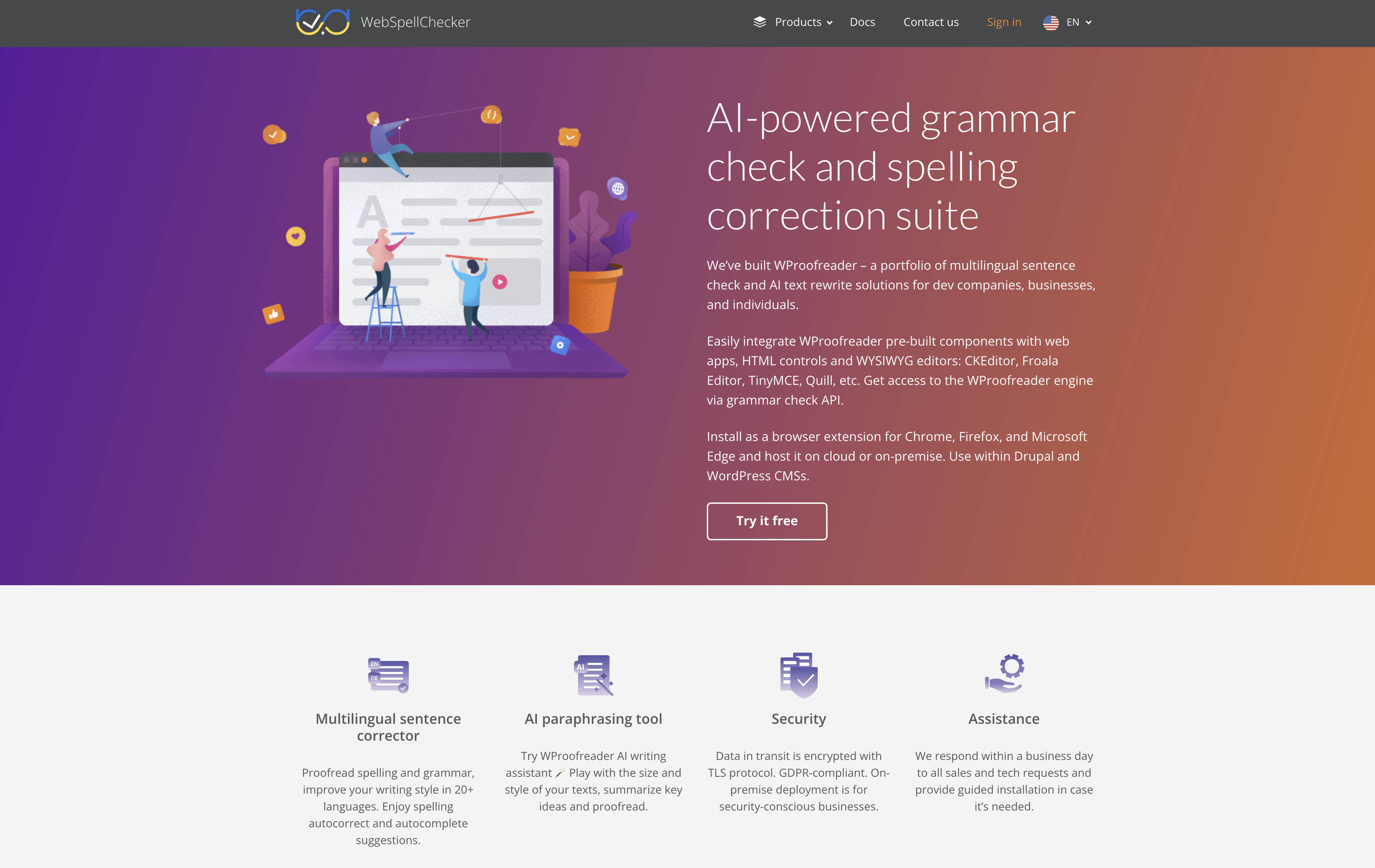 WebSpellChecker preview