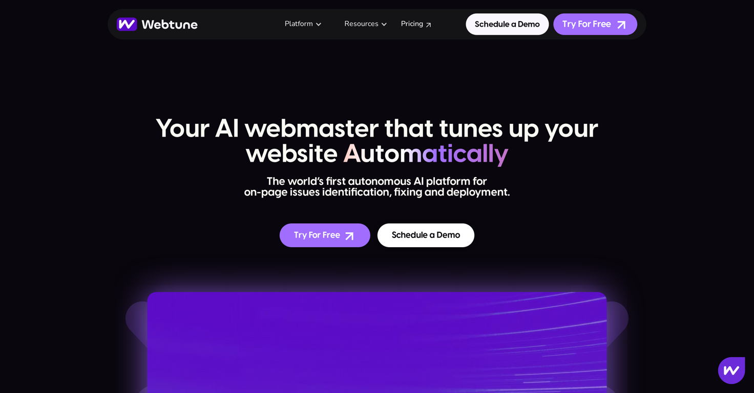 Webtune AI website