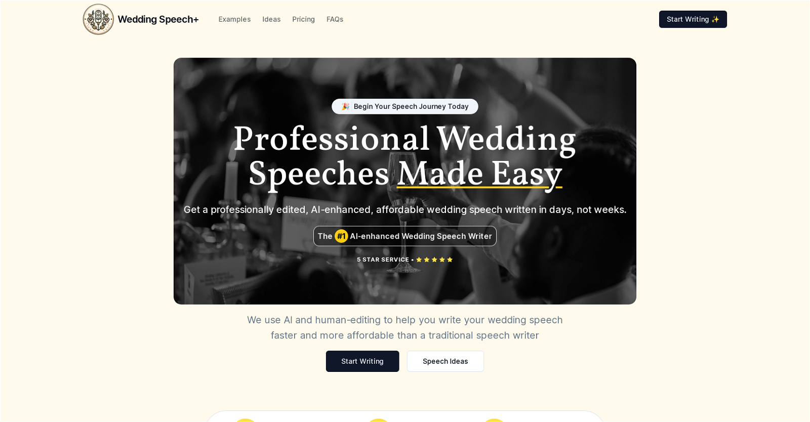 Wedding Speech website