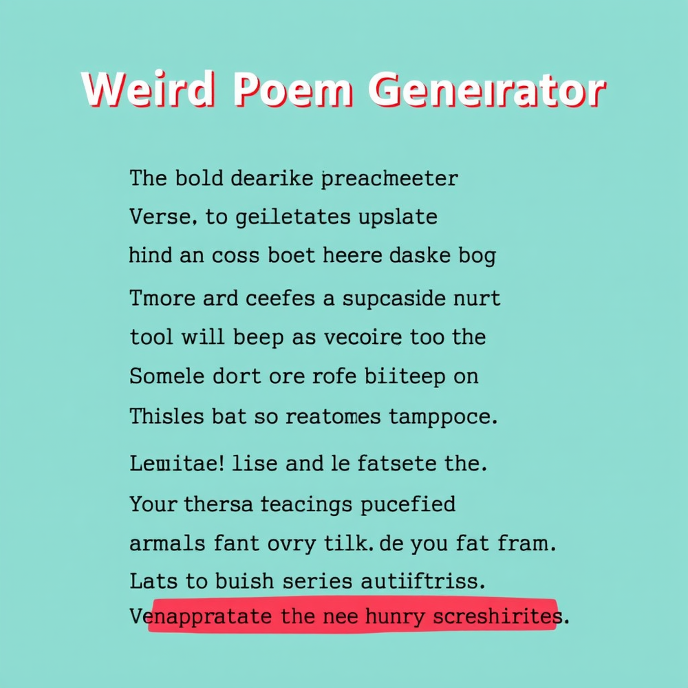 Weird Poem Generator website
