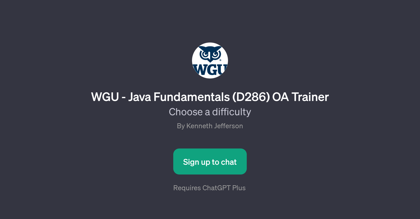 WGU - Java Fundamentals (D286) OA Trainer website