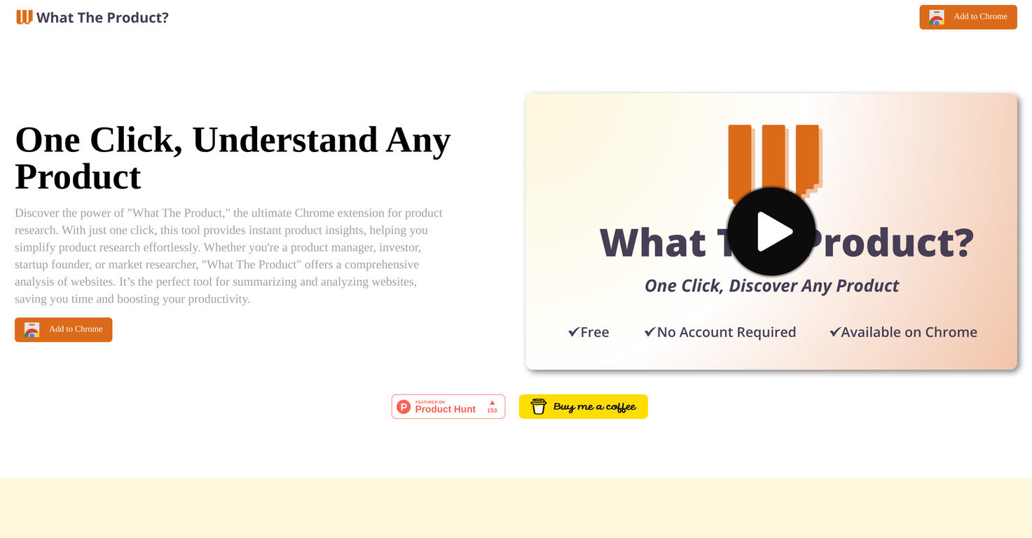 What The Product website