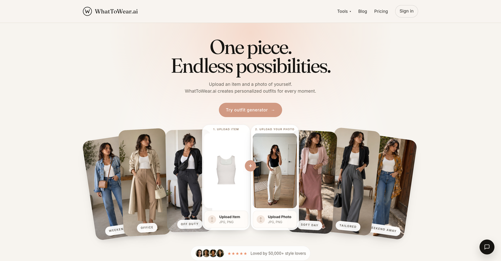 WhatToWear | Outfit Generator website