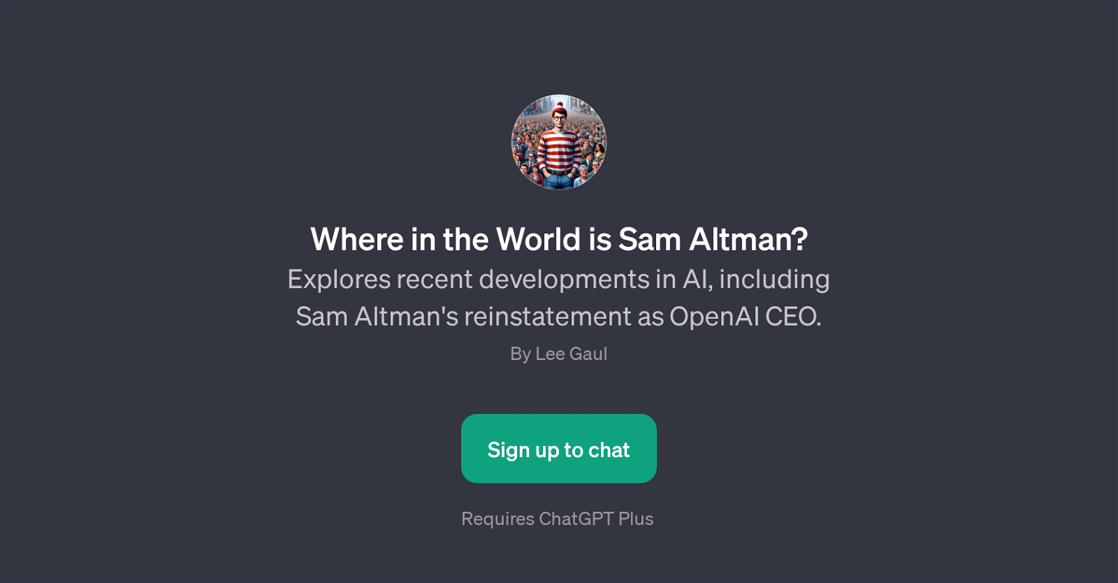 Where in the World is Sam Altman? website