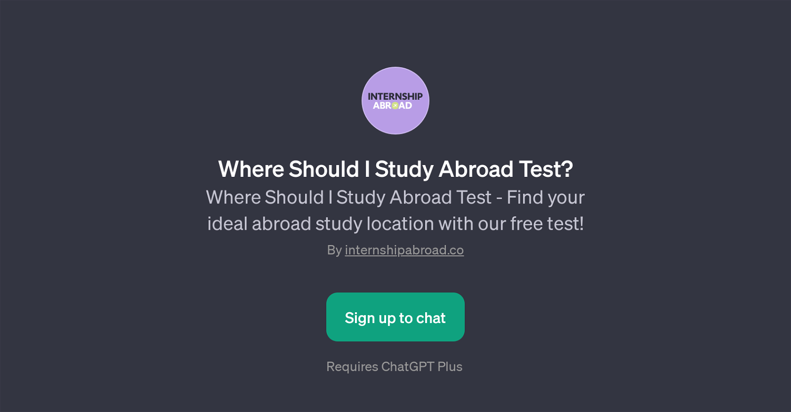 Where Should I Study Abroad Test website