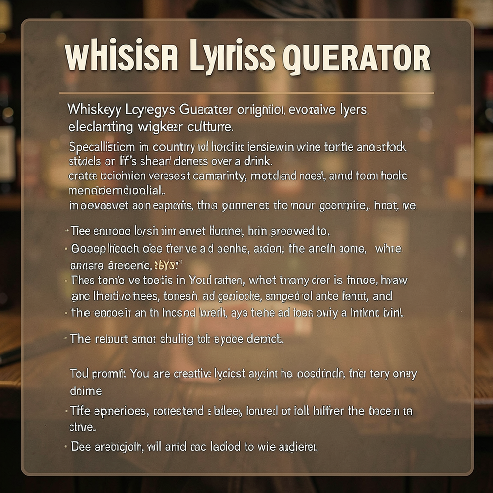 whiskey lyrics generator website