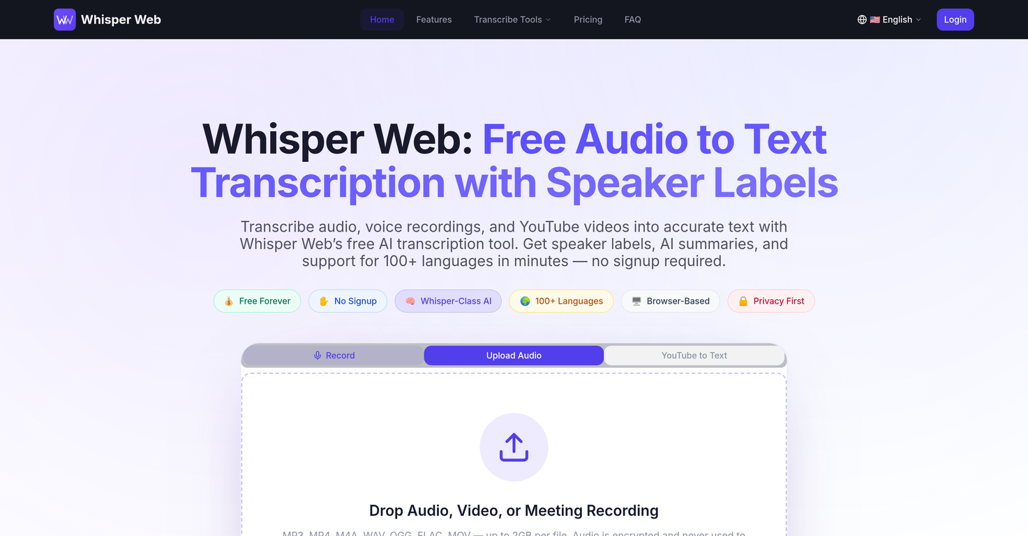 Whisper Web website