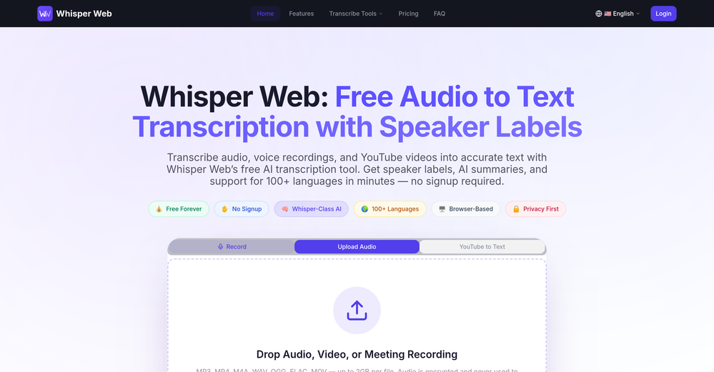 Whisper Web website