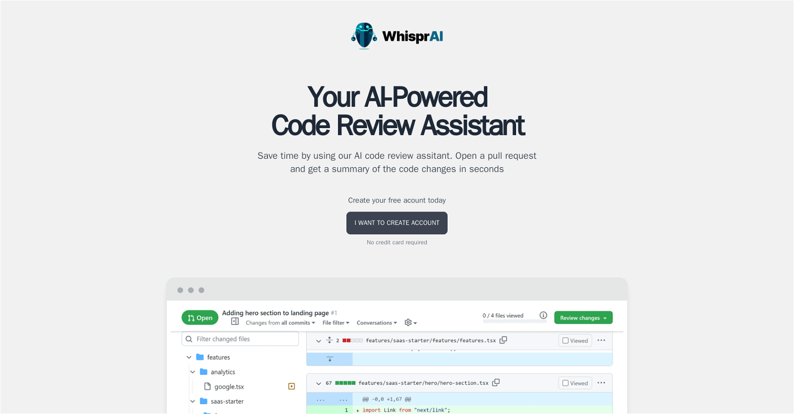 Whispr AI website