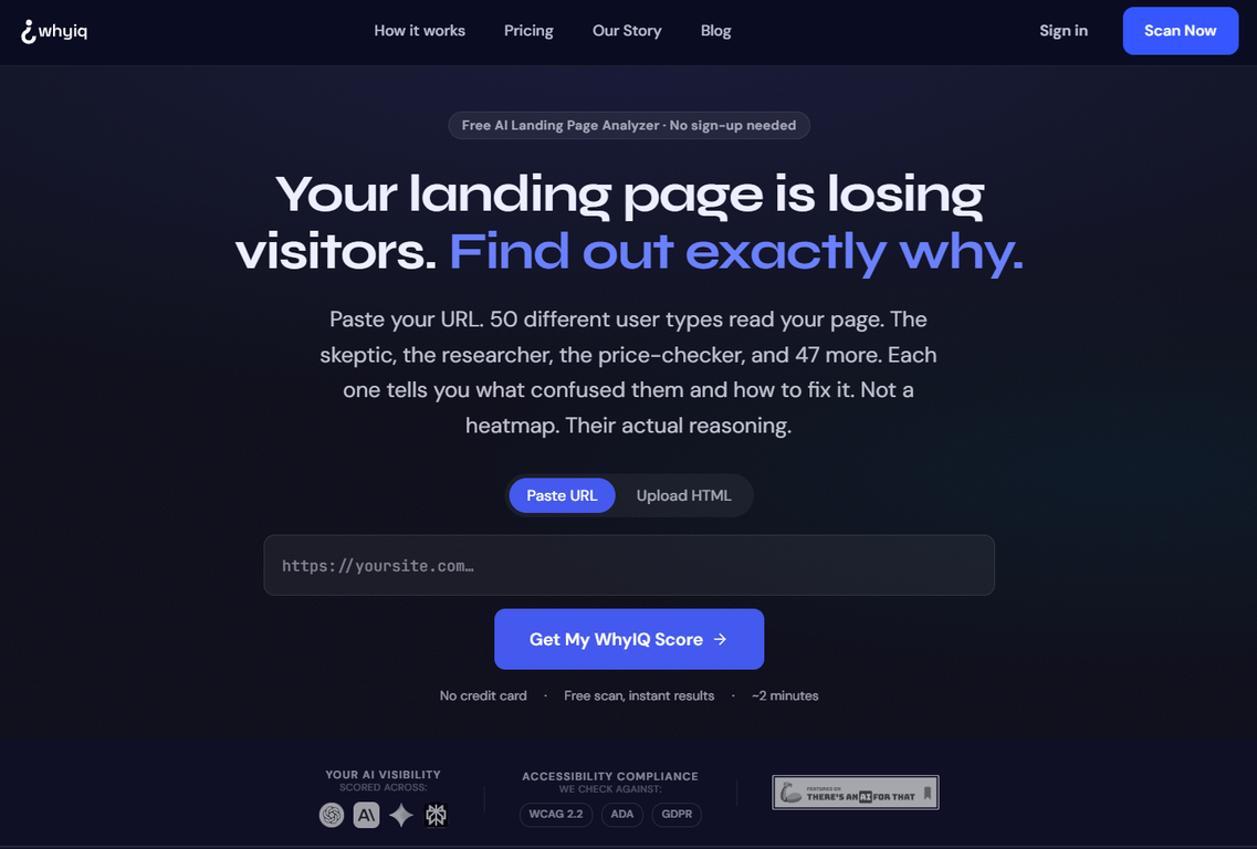 WhyIQ - Your Website is Losing Visitors, Find out WHY website