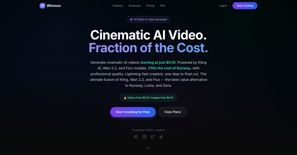 Winmov - AI Video Generator website