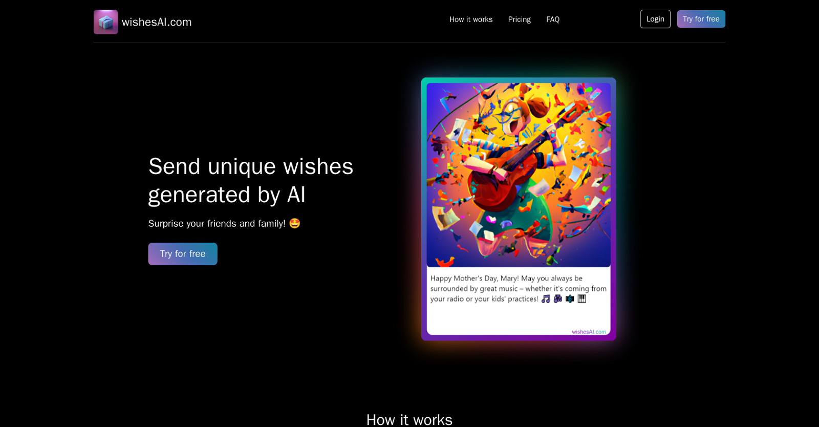 Wishes AI website