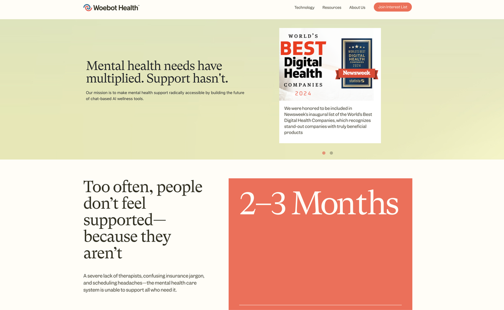 Woebot Health website