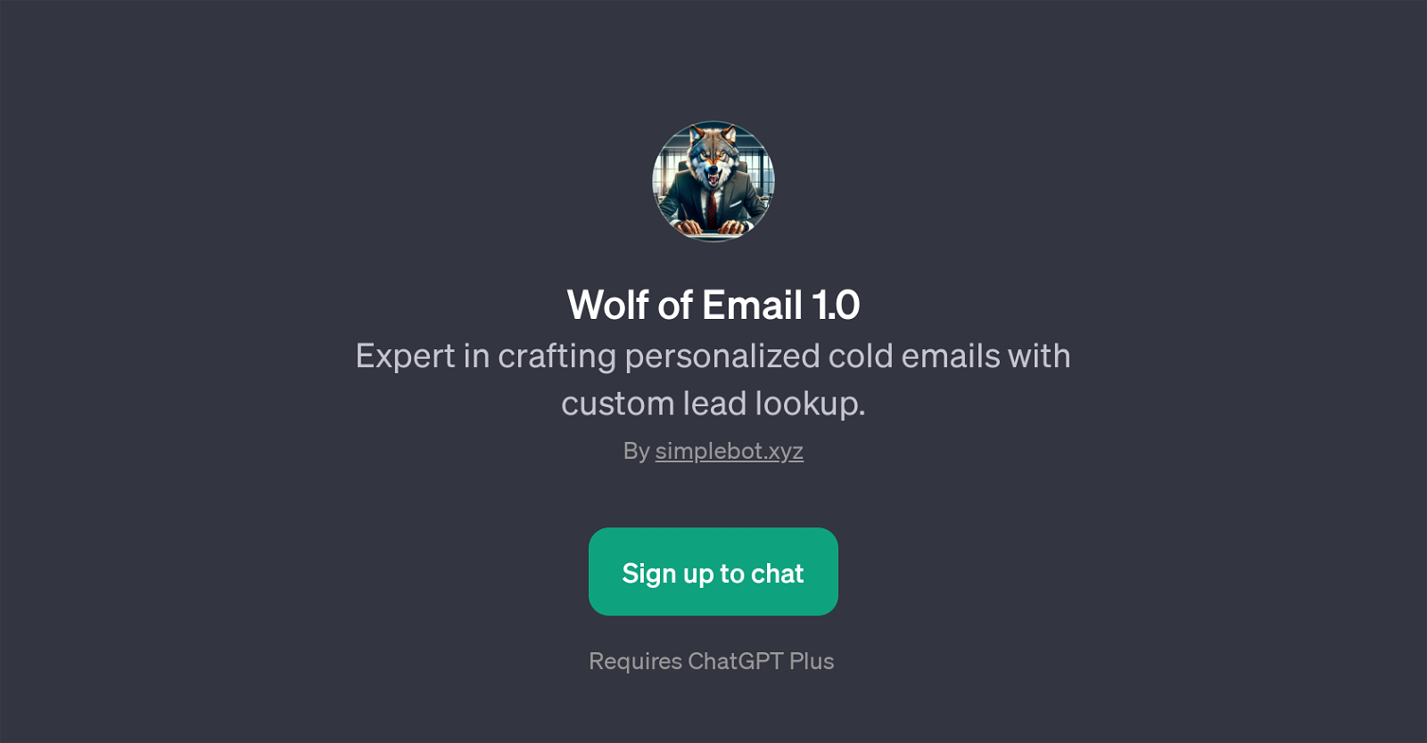 Wolf of Email 1.0 website