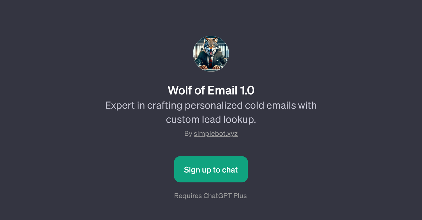 Wolf of Email 1.0 website