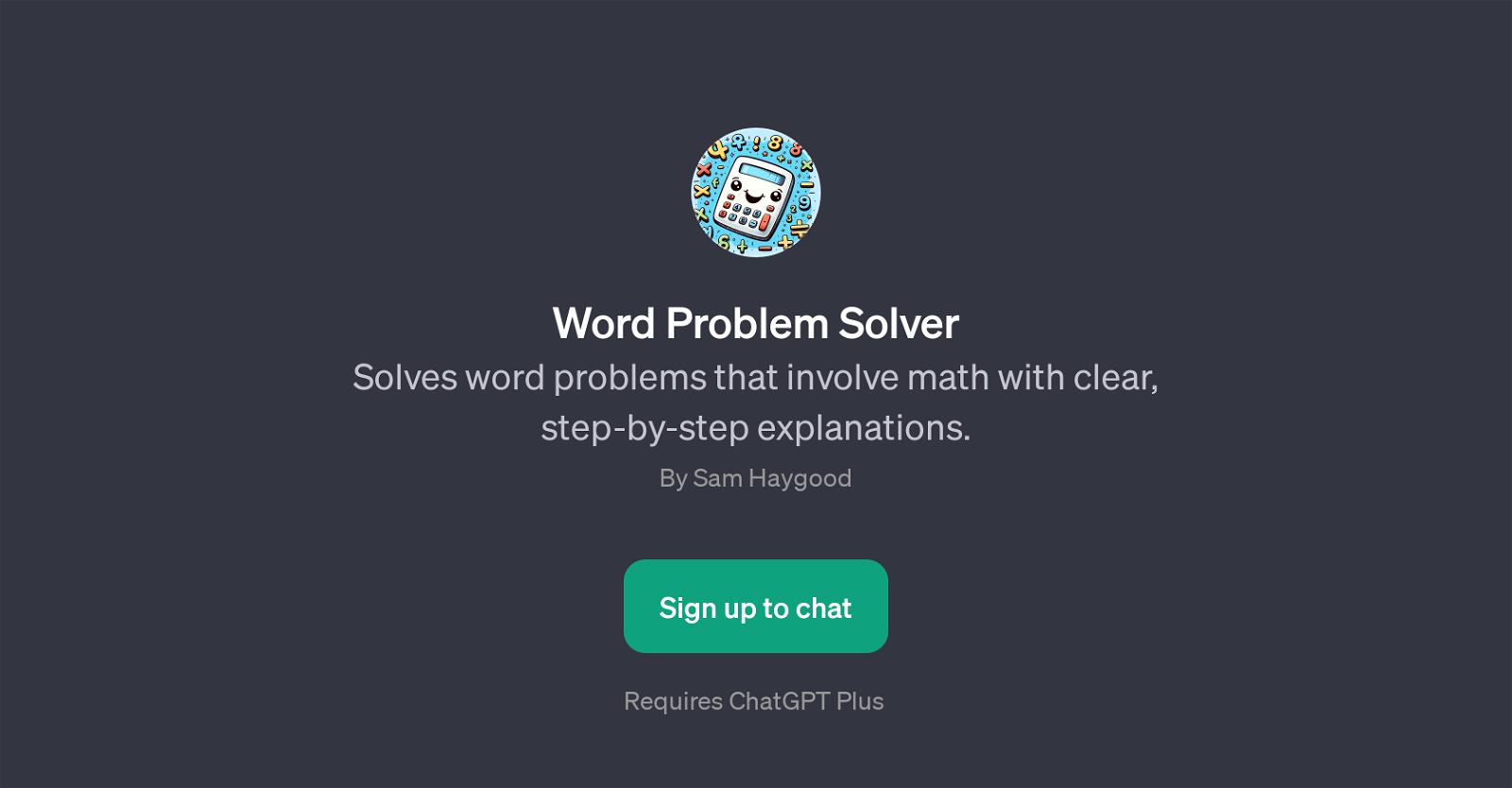 Word Problem Solver website