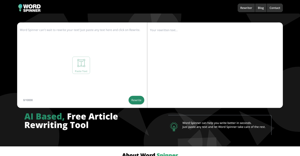 Word Spinner website