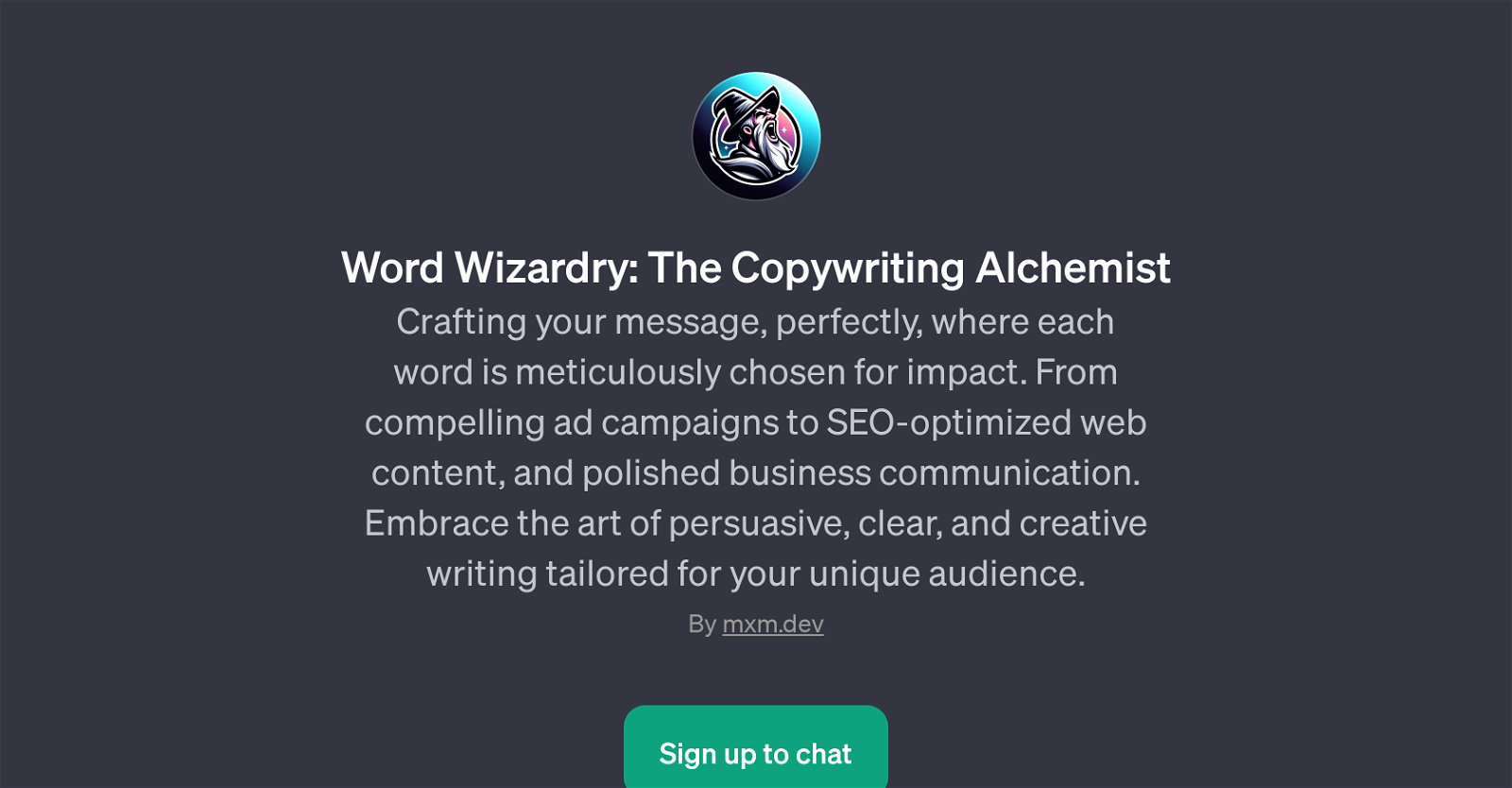 Word Wizardry: The Copywriting Alchemist website
