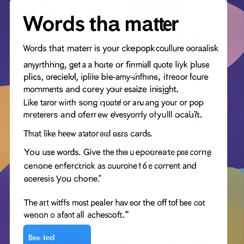 Words that matter website