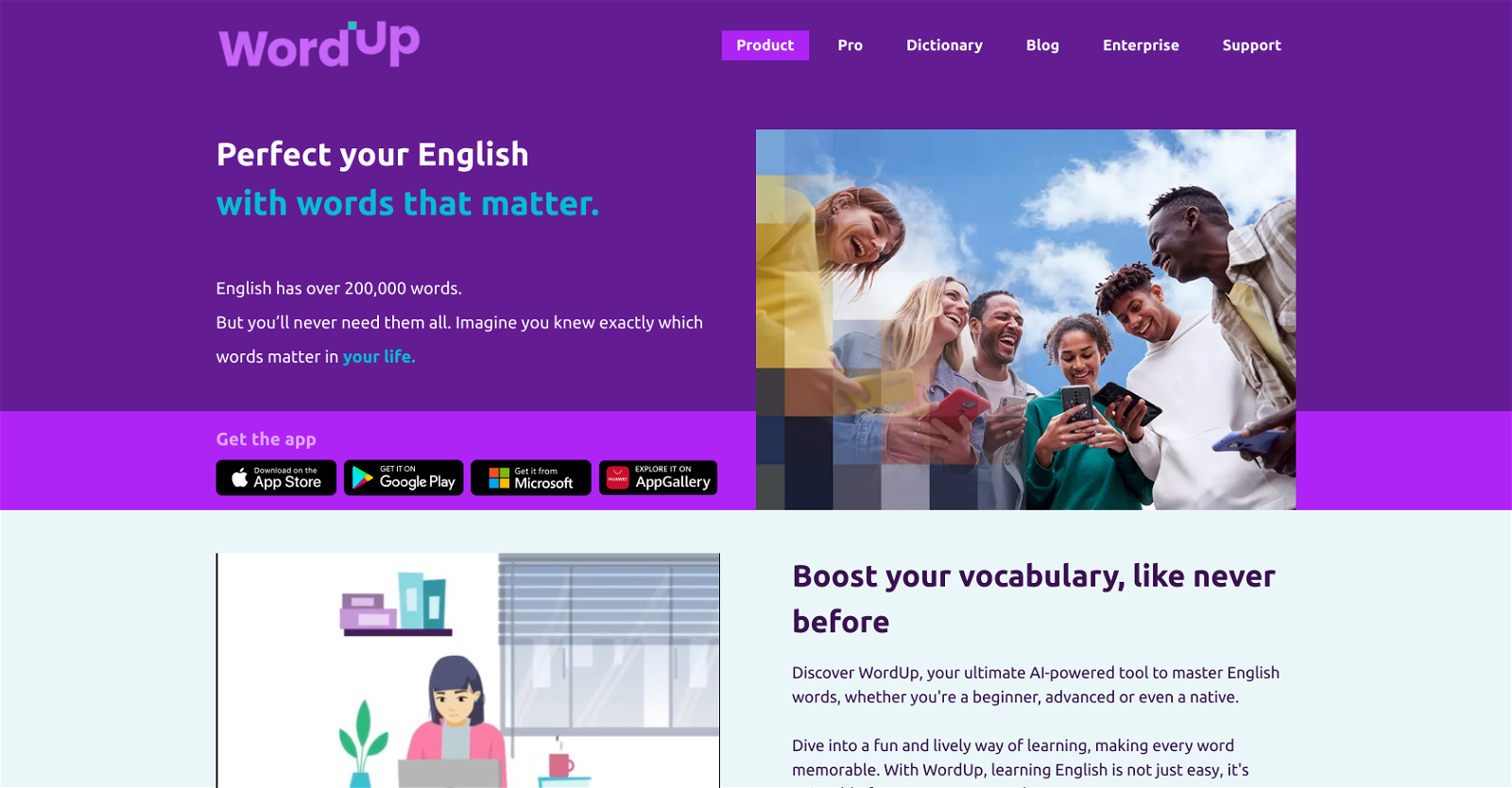 WordUp App website