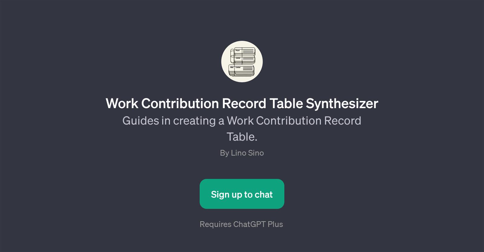 Work Contribution Record Table Synthesizer website